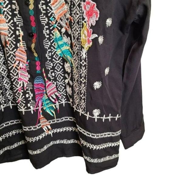 Floryday Black Embroidered Multi Colored‎ Tunic Size Small - Picture 4 of 11